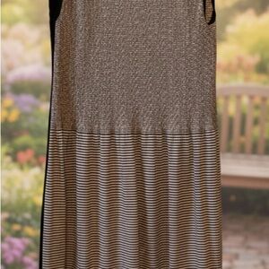 Elegant Black and Gray Striped Dress